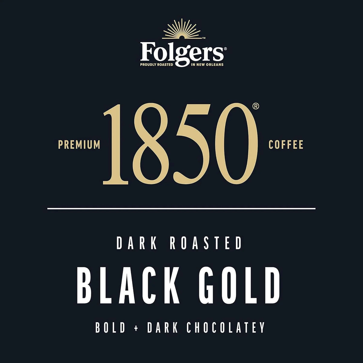 Folgers 1850 Black Gold Coffee, Keurig K-Cup Pods, 10 Count