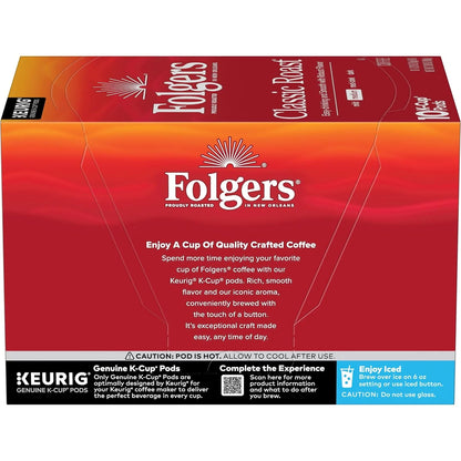 Folgers Classic Roast Coffee, Medium Roast, Keurig K-Cup Pods, 60 Count
