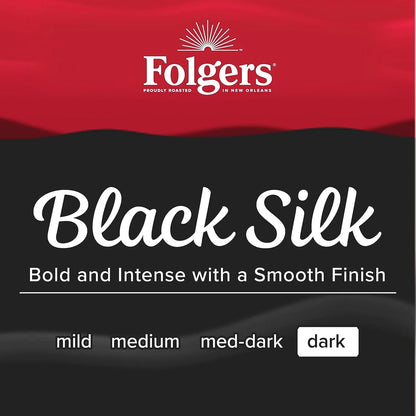 Folgers Black Silk Coffee, Dark Roast, Keurig K-Cup Pods, 128 Count