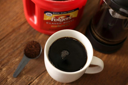 Folgers Classic Roast Medium Roast Ground Coffee, 38.4 Ounces (Pack of 6)