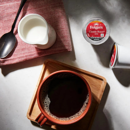 Folgers Classic Roast Coffee, Medium Roast, Keurig K-Cup Pods, 128 Count